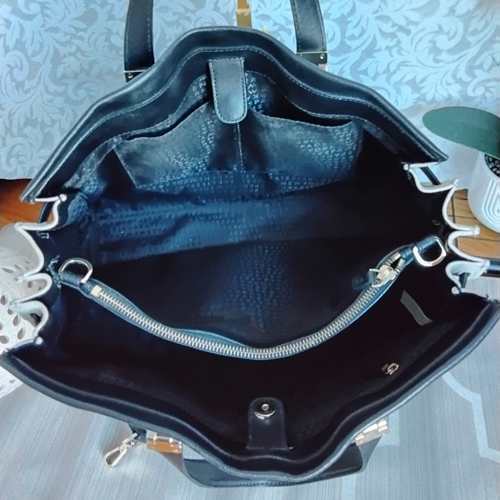 Kate Spade New York Parker Black & Suede Tote Crossbody Bag - Picture 6 of 9